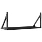 vidaXL Mensole da Parete 2pz Nere 60x25x25,5 cm Legno Multistrato