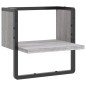vidaXL Mensola a Parete con Asta Grigio Sonoma 30x25x30 cm