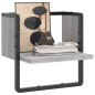 vidaXL Mensola a Parete con Asta Grigio Sonoma 30x25x30 cm