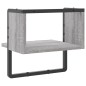 vidaXL Mensola a Parete con Asta Grigio Sonoma 30x25x30 cm