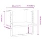 vidaXL Mensola a Parete con Asta Grigio Sonoma 30x25x30 cm
