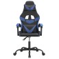 Sedia da Gaming Girevole Nero e Blu in Similpelle Sedia da Gaming Girevole Nero e Blu in Similpelle