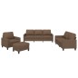 Set di Divani 4 pz con Cuscini Marrone in Tessuto Set di Divani 4 pz con Cuscini Marrone in Tessuto