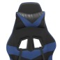 Sedia da Gaming Girevole Nero e Blu in Similpelle Sedia da Gaming Girevole Nero e Blu in Similpelle
