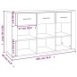 Credenza Rovere Fumo 100x30x59,5 cm in Legno Multistrato Credenza Rovere Fumo 100x30x59,5 cm in Legno Multistrato
