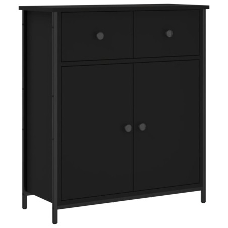 Credenza Nera 70x30x80 cm in Legno Multistrato