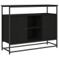 Credenza Nera 100x35x80 cm in Legno Multistrato Credenza Nera 100x35x80 cm in Legno Multistrato