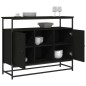 Credenza Nera 100x35x80 cm in Legno Multistrato Credenza Nera 100x35x80 cm in Legno Multistrato
