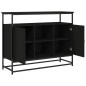 Credenza Nera 100x35x80 cm in Legno Multistrato Credenza Nera 100x35x80 cm in Legno Multistrato