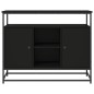 Credenza Nera 100x35x80 cm in Legno Multistrato Credenza Nera 100x35x80 cm in Legno Multistrato