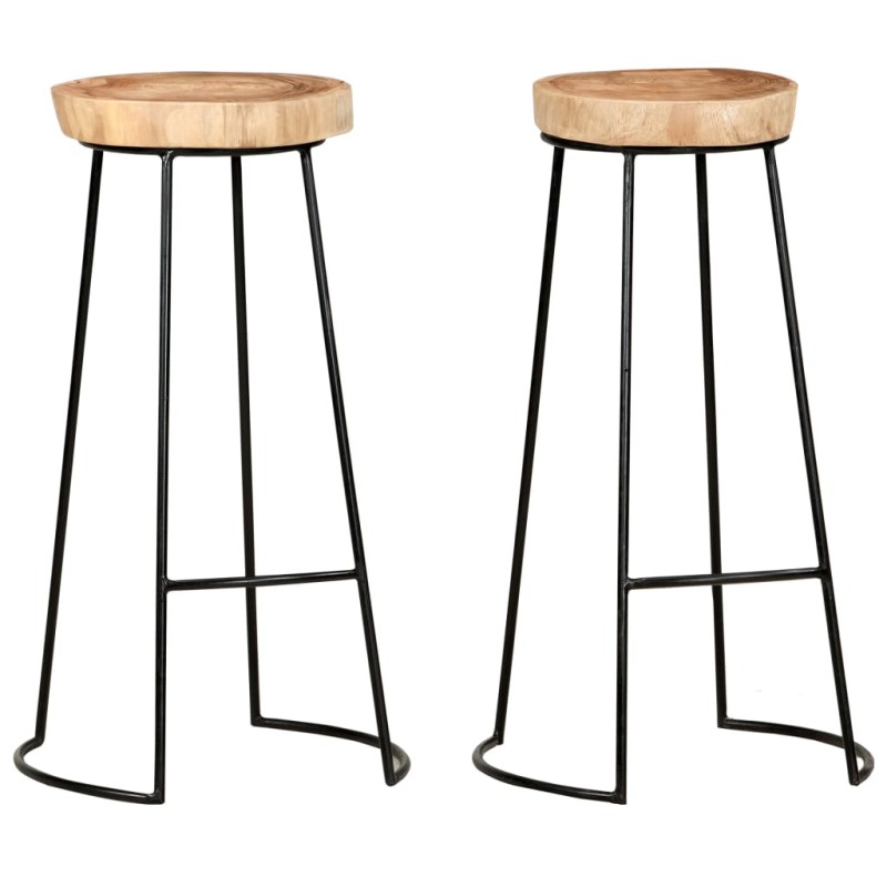 vidaXL Sgabelli da Bar 2 pz in Legno Massello di Acacia vidaXL Sgabelli da Bar 2 pz in Legno Massello di Acacia