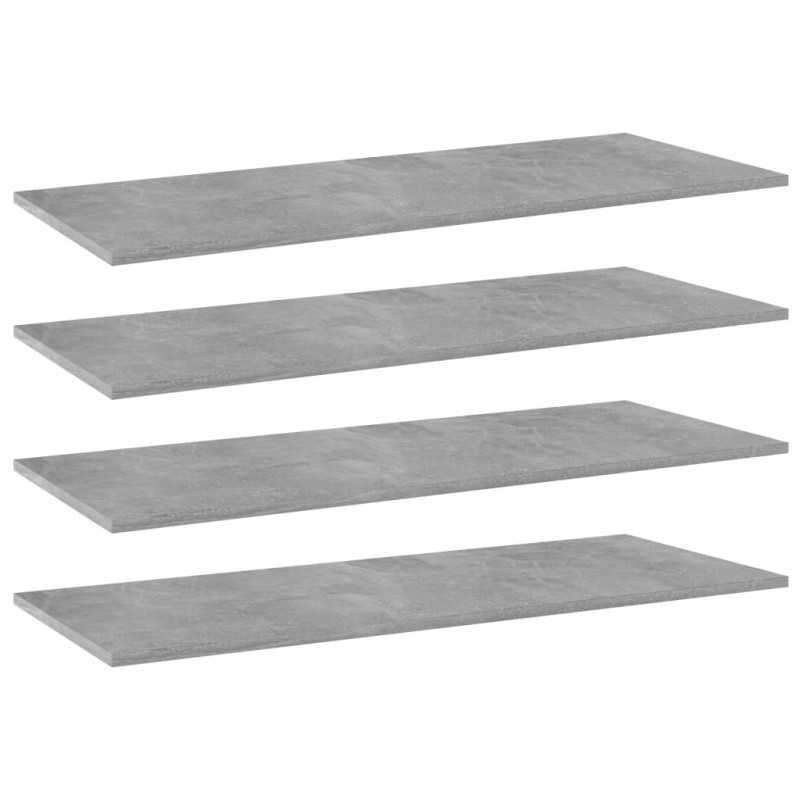 vidaXL Ripiani Libreria 4pz Grigio Cemento 100x40x1,5cm Multistrato vidaXL Ripiani Libreria 4pz Grigio Cemento 100x40x1,5cm Multistrato