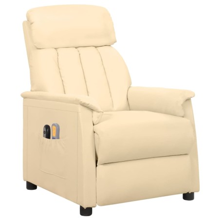 Poltrona Massaggiante Elettrica Crema Similpelle