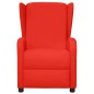 Poltrona Wing Back Elettrica Reclinabile Rossa in Similpelle