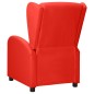 Poltrona Wing Back Elettrica Reclinabile Rossa in Similpelle