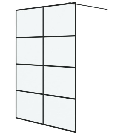 vidaXL Parete Doccia Walk in Nera 140x195 cm Vetro Smerigliato ESG