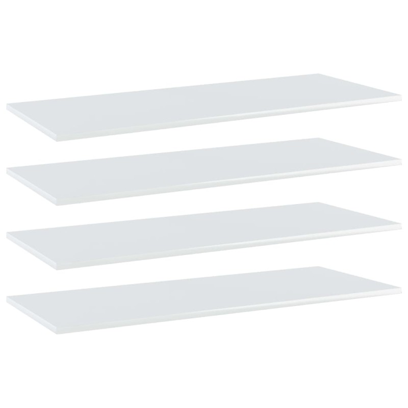 Ripiani per Libreria 4pz Bianco Lucido 100x40x1,5cm Multistrato Ripiani per Libreria 4pz Bianco Lucido 100x40x1,5cm Multistrato