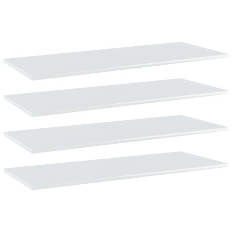 Ripiani per Libreria 4pz Bianco Lucido 100x40x1,5cm Multistrato