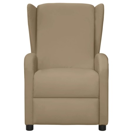 Poltrona Wing Back Massaggiante Cappuccino in Similpelle