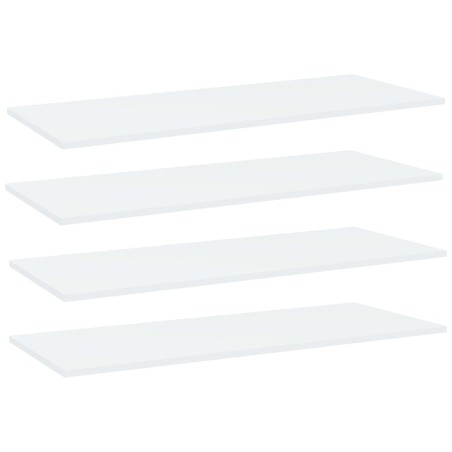 Ripiani per Libreria 4pz Bianchi 100x40x1,5cm Legno Multistrato