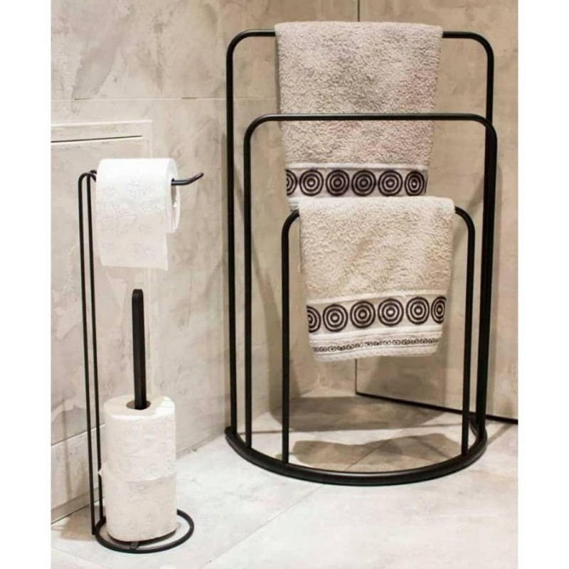 Bathroom Solutions Portasciugamani 49,5x75 cm in Metallo Nero Bathroom Solutions Portasciugamani 49,5x75 cm in Metallo Nero