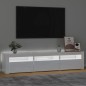 Mobile Porta TV con Luci LED Bianco Lucido 180x35x40 cm Mobile Porta TV con Luci LED Bianco Lucido 180x35x40 cm