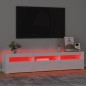 Mobile Porta TV con Luci LED Bianco Lucido 180x35x40 cm Mobile Porta TV con Luci LED Bianco Lucido 180x35x40 cm
