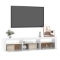 Mobile Porta TV con Luci LED Bianco Lucido 180x35x40 cm Mobile Porta TV con Luci LED Bianco Lucido 180x35x40 cm