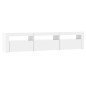 Mobile Porta TV con Luci LED Bianco Lucido 180x35x40 cm Mobile Porta TV con Luci LED Bianco Lucido 180x35x40 cm