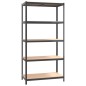 Scaffali 5 Ripiani 5pz Antracite in Acciaio e Legno Multistrato Scaffali 5 Ripiani 5pz Antracite in Acciaio e Legno Multistrato