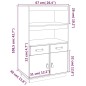 Credenza Grigia 67x40x108,5 cm in Legno Massello di Pino Credenza Grigia 67x40x108,5 cm in Legno Massello di Pino