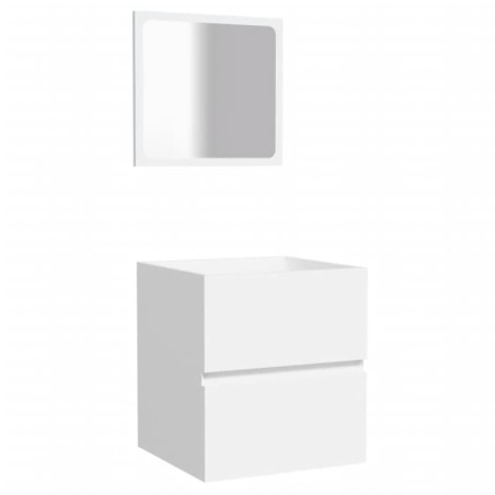 Mobile da Bagno con Specchio Bianco in Legno Multistrato