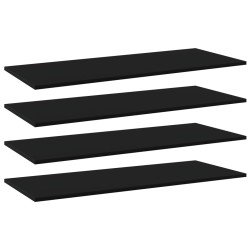Ripiani per Libreria 4pz Neri 100x40x1,5cm in Legno Multistrato