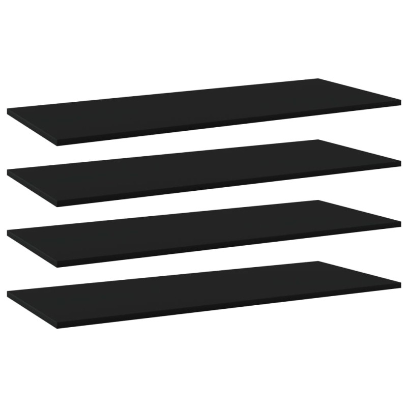 Ripiani per Libreria 4pz Neri 100x40x1,5cm in Legno Multistrato Ripiani per Libreria 4pz Neri 100x40x1,5cm in Legno Multistrato
