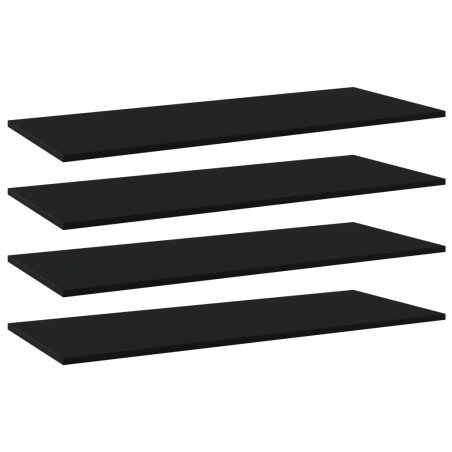 Ripiani per Libreria 4pz Neri 100x40x1,5cm in Legno Multistrato