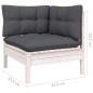 Set Divani da Giardino 12 pz con Cuscini Legno di Pino Bianco Set Divani da Giardino 12 pz con Cuscini Legno di Pino Bianco
