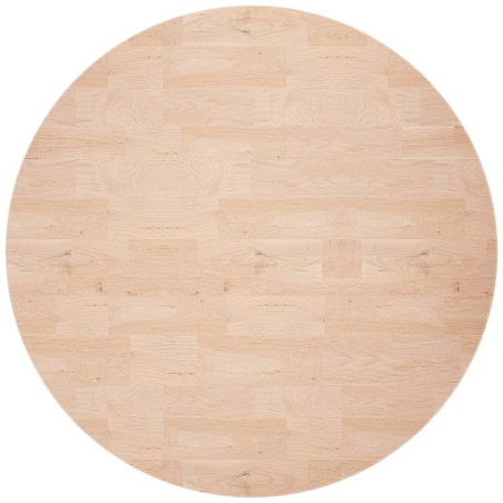 Piano Tavolo Rotondo Ø70x2,5 cm Massello di Rovere Non Trattato