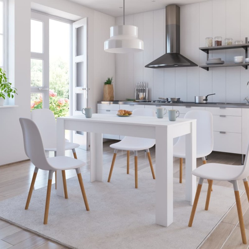 Tavolo da Pranzo Bianco 120x60x76 cm in Legno Multistrato Tavolo da Pranzo Bianco 120x60x76 cm in Legno Multistrato