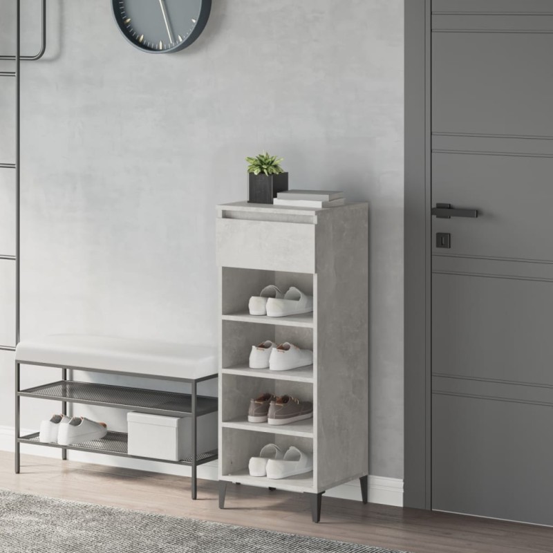 Scarpiera Grigio Cemento 40x36x105 cm in Legno Multistrato Scarpiera Grigio Cemento 40x36x105 cm in Legno Multistrato