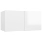 Set di Mobili Porta TV 5 pz Bianco Lucido in Legno Multistrato Set di Mobili Porta TV 5 pz Bianco Lucido in Legno Multistrato