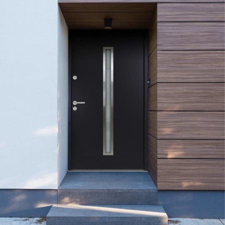 Porta Ingresso in Alluminio Antracite 90x200 cm