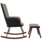 Poltrona a Dondolo con Poggiapiedi Grigio Chiaro Velluto e PVC Poltrona a Dondolo con Poggiapiedi Grigio Chiaro Velluto e PVC