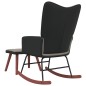 Poltrona a Dondolo con Poggiapiedi Grigio Chiaro Velluto e PVC Poltrona a Dondolo con Poggiapiedi Grigio Chiaro Velluto e PVC