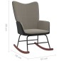Poltrona a Dondolo con Poggiapiedi Grigio Chiaro Velluto e PVC Poltrona a Dondolo con Poggiapiedi Grigio Chiaro Velluto e PVC