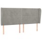 Testiera ad Orecchio Grigio Chiaro 203x23x118/128 cm in Velluto Testiera ad Orecchio Grigio Chiaro 203x23x118/128 cm in Velluto