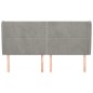 Testiera ad Orecchio Grigio Chiaro 203x23x118/128 cm in Velluto Testiera ad Orecchio Grigio Chiaro 203x23x118/128 cm in Velluto