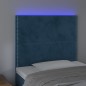 Testiera a LED Blu Scuro 90x5x118/128 cm in Velluto Testiera a LED Blu Scuro 90x5x118/128 cm in Velluto