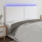 Testiera a LED Bianco 180x5x118/128 cm in Similpelle Testiera a LED Bianco 180x5x118/128 cm in Similpelle