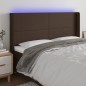 Testiera a LED Marrone 203x16x118/128 cm in Similpelle Testiera a LED Marrone 203x16x118/128 cm in Similpelle