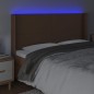 Testiera a LED Marrone 203x16x118/128 cm in Similpelle Testiera a LED Marrone 203x16x118/128 cm in Similpelle